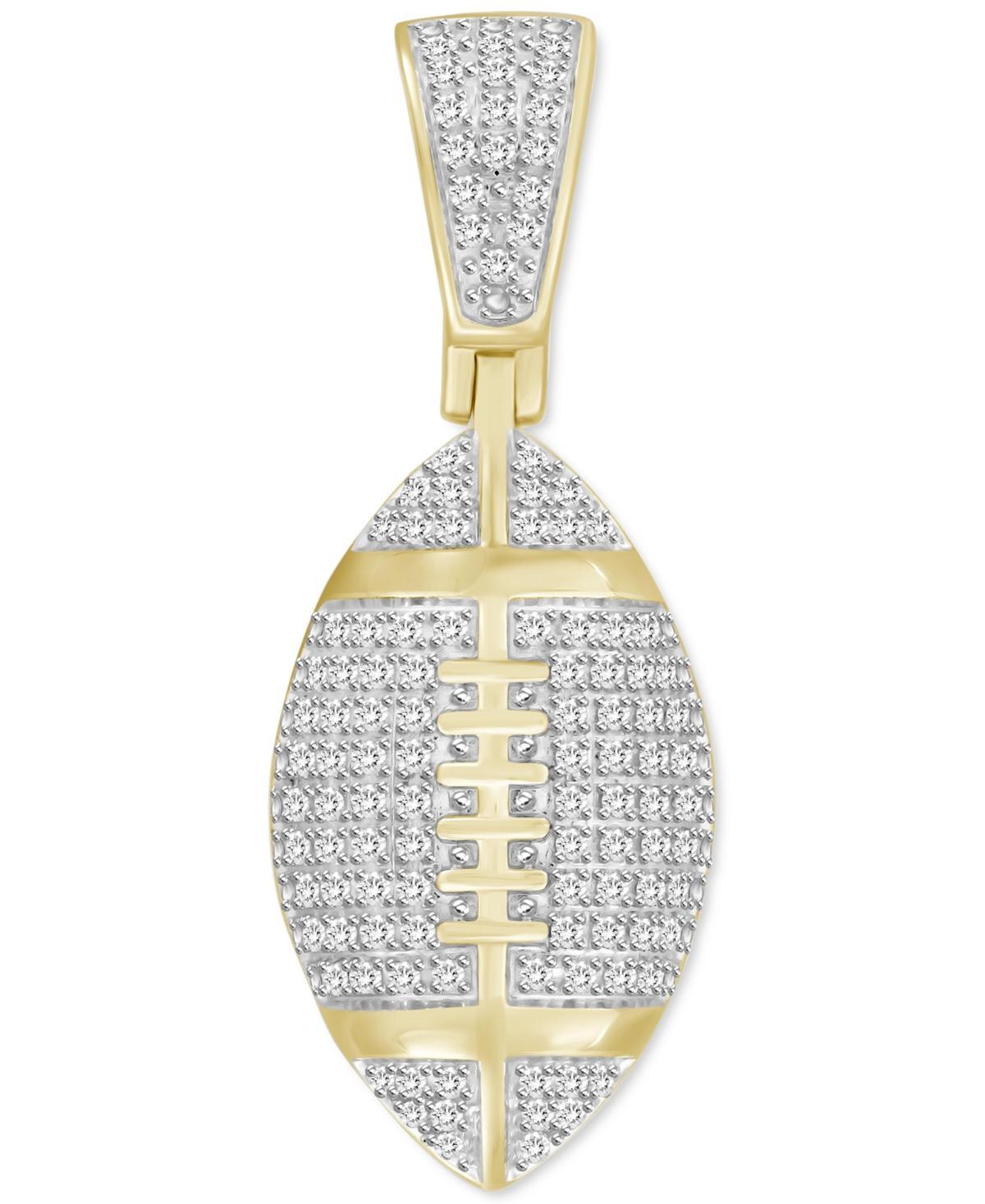 Mens Diamond Football Pendant (1/4 ct. t.w.) in 10k Gold Product Image