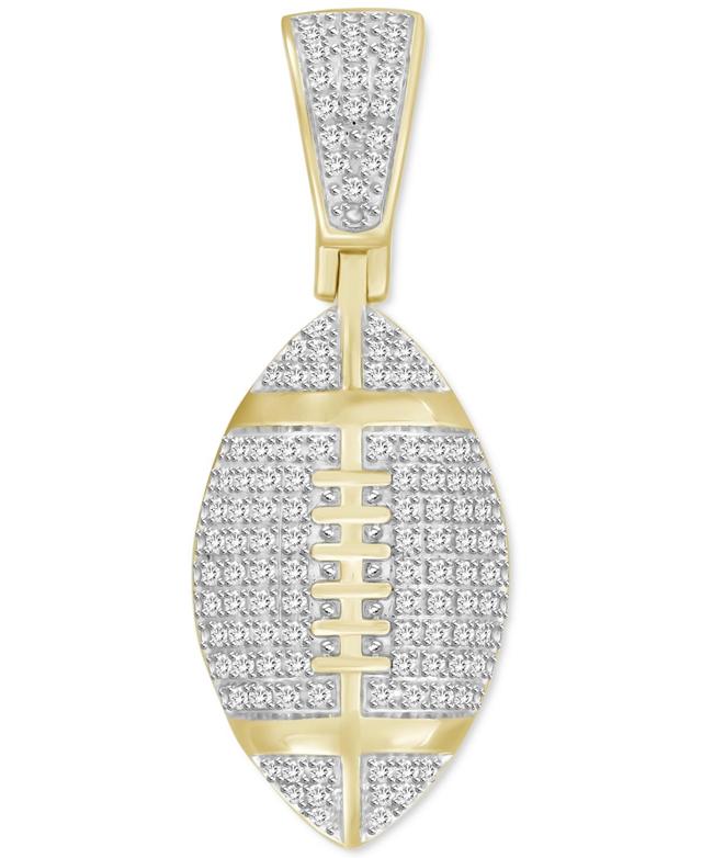 Mens Diamond Football Pendant (1/4 ct. t.w.) in 10k Gold Product Image