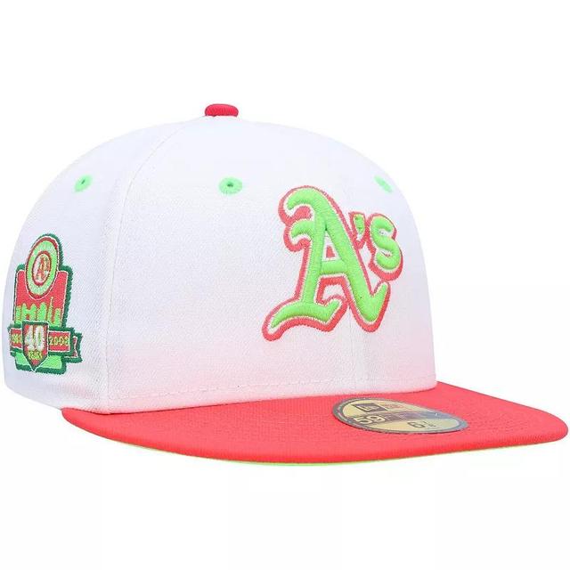 Mens New Era /Coral Oakland Athletics 40th Anniversary Strawberry Lolli 59FIFTY Fitted Hat Product Image