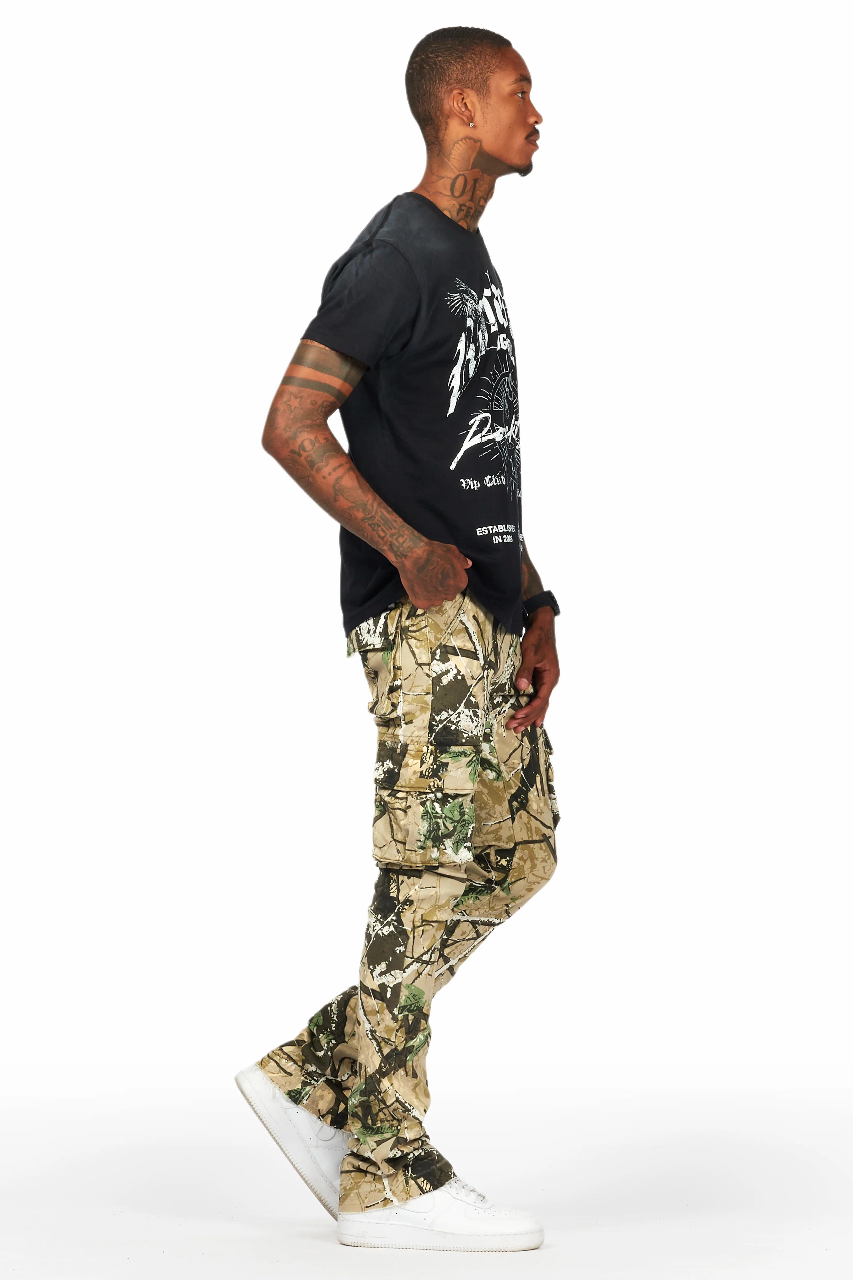 Kirrem Tree Camo Stacked Flare Jean Male Product Image