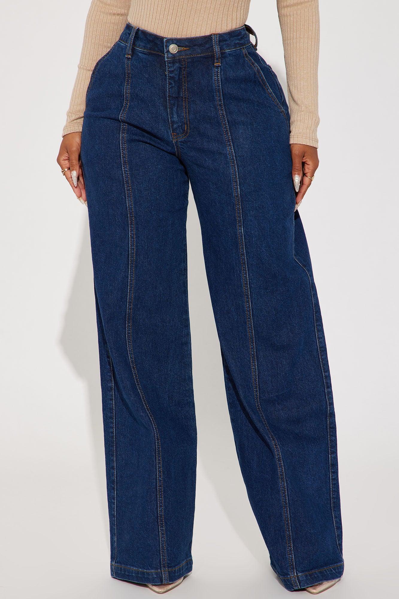 Feel The Connection Wide Leg Jeans - Dark Wash Product Image