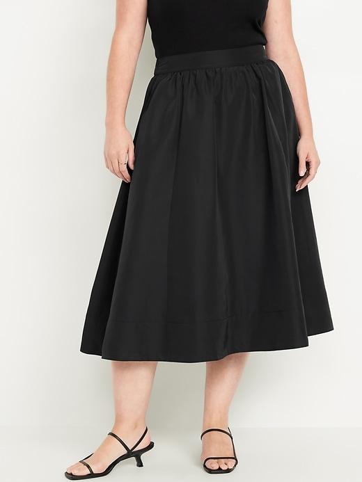 Shirred Midi Swing Skirt Product Image