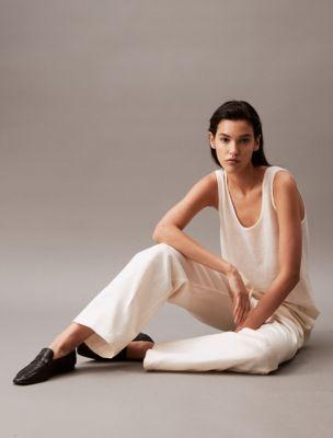 Casual Linen Blend Pull-On Pants Product Image