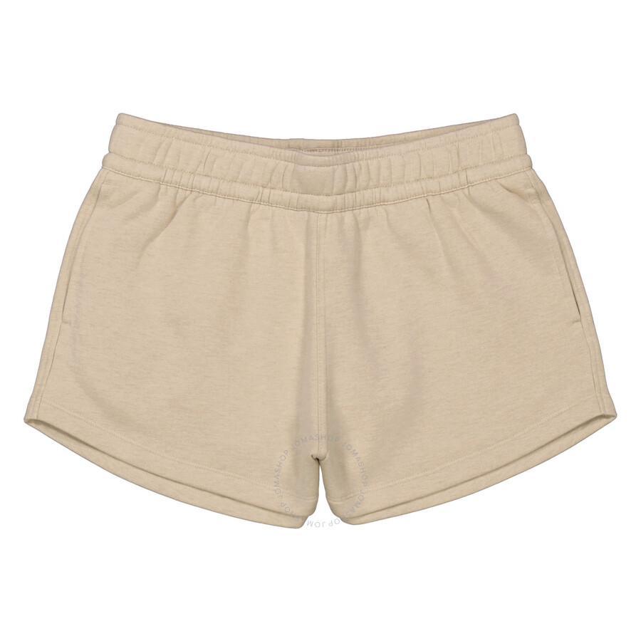 BURBERRY Soft Taupe Ember Cotton Cashmere Logo Detail Shorts In Brown Product Image