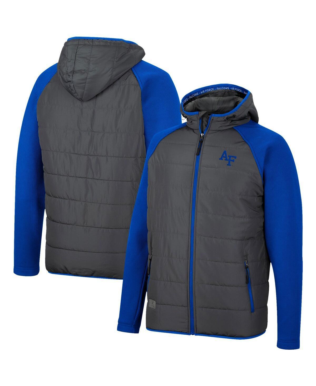 Mens Colosseum Charcoal/Royal Air Force Falcons Good On You Raglan Full-Zip Jacket Product Image