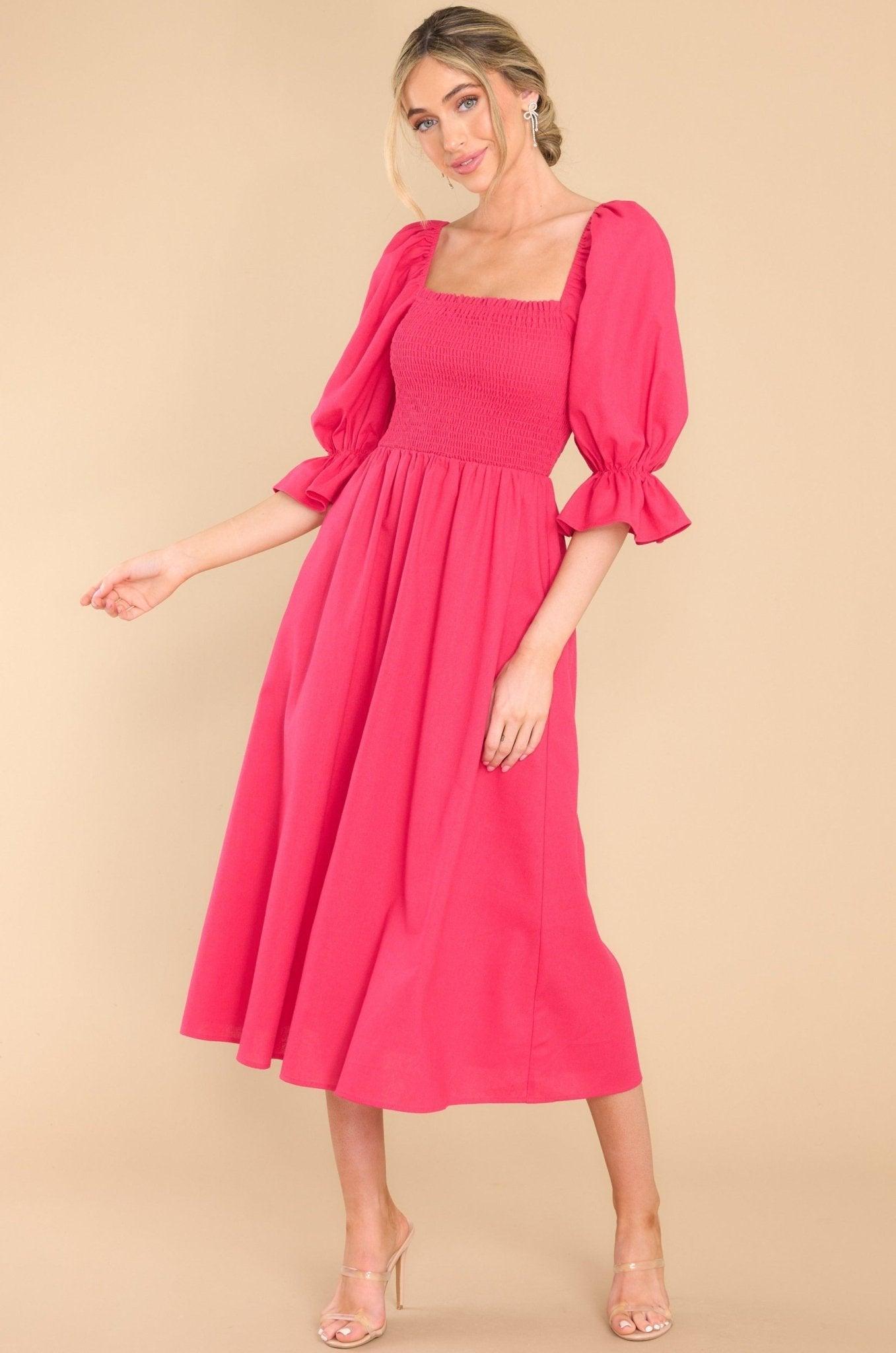 Aura Enjoy The View Lipstick Midi Dress Pink Product Image