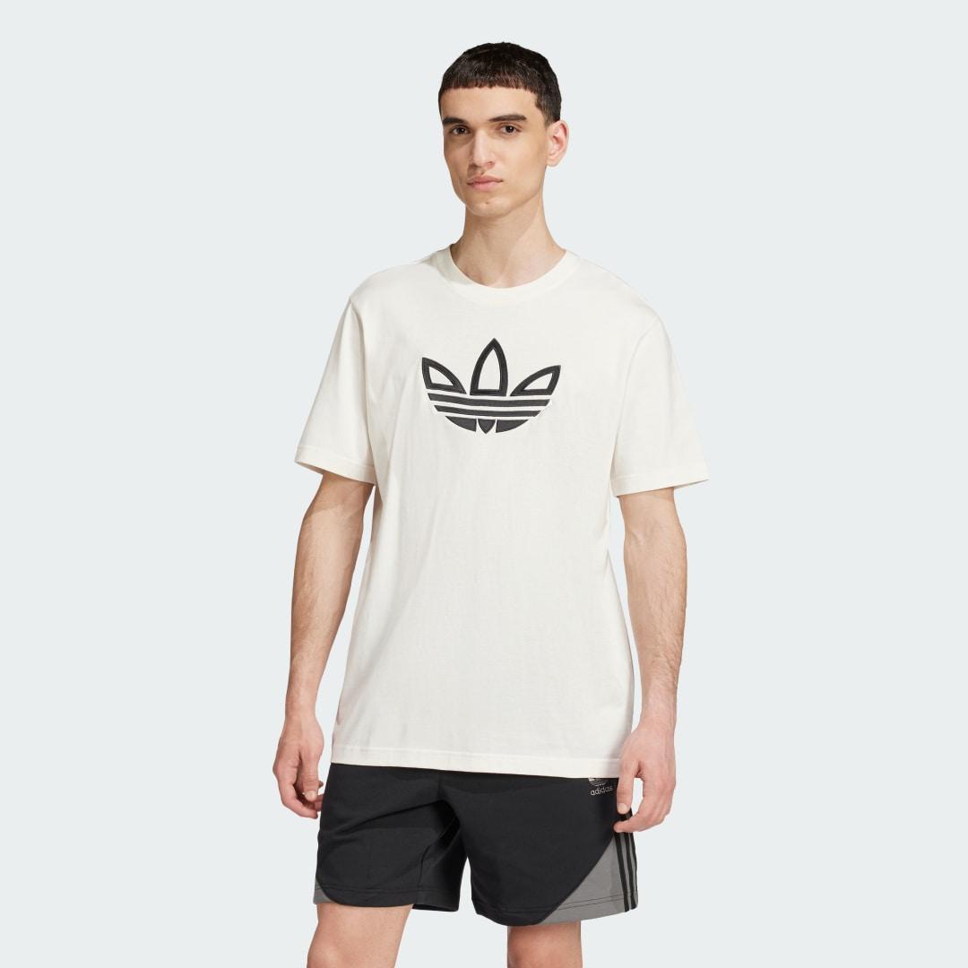 adidas Outlined Trefoil Tee Cloud White S Mens Product Image