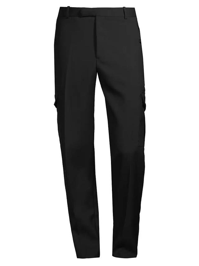 Mens Wool Gabardine Cargo Trousers Product Image