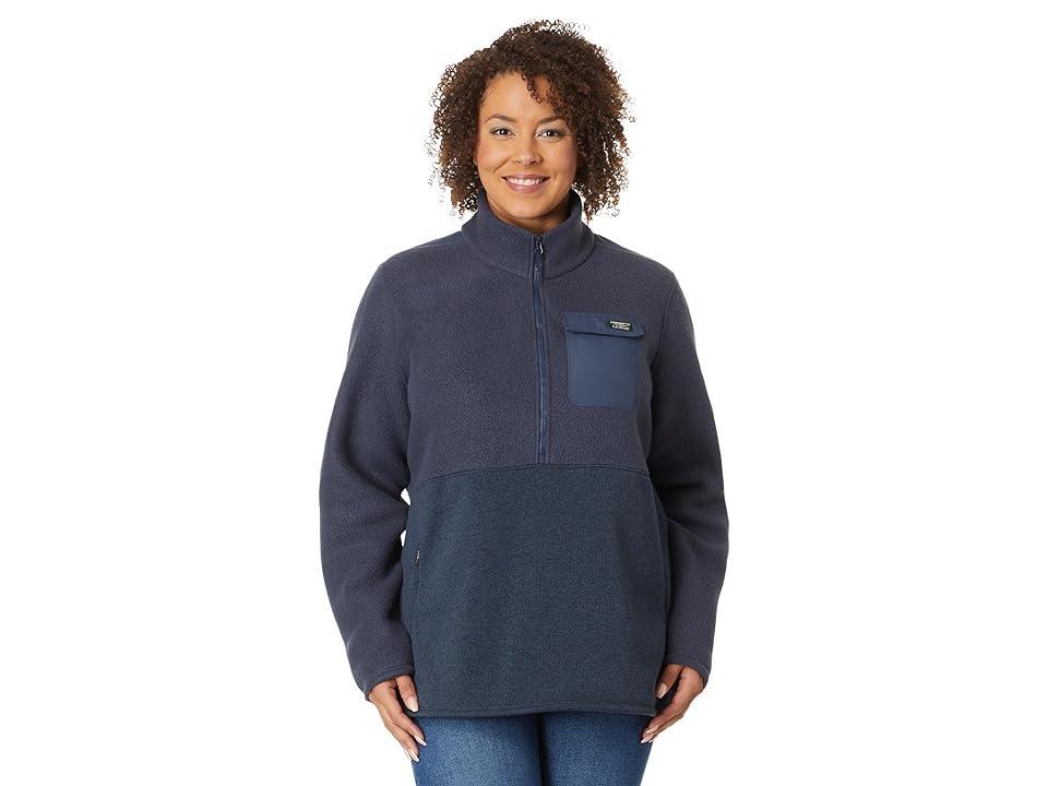 L.L.Bean Plus Size Sweater Fleece Sherpa Hybrid Color-Block (Carbon ) Women's Clothing product image