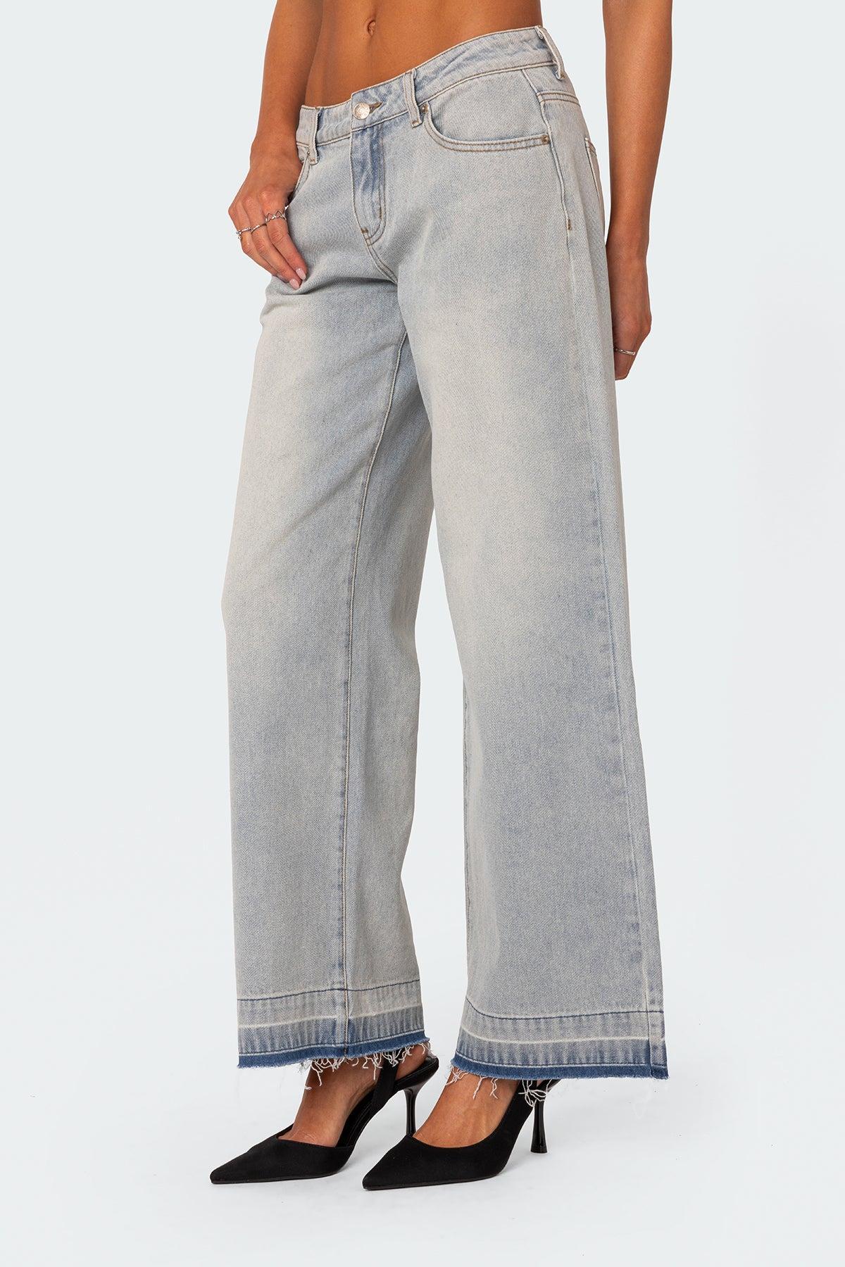 Released Hem Low Rise Jeans Product Image