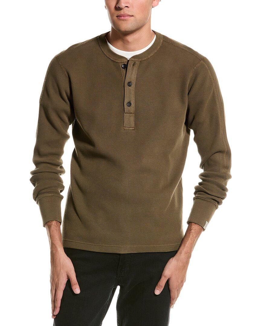 Waffle Henley Shirt In Green Product Image