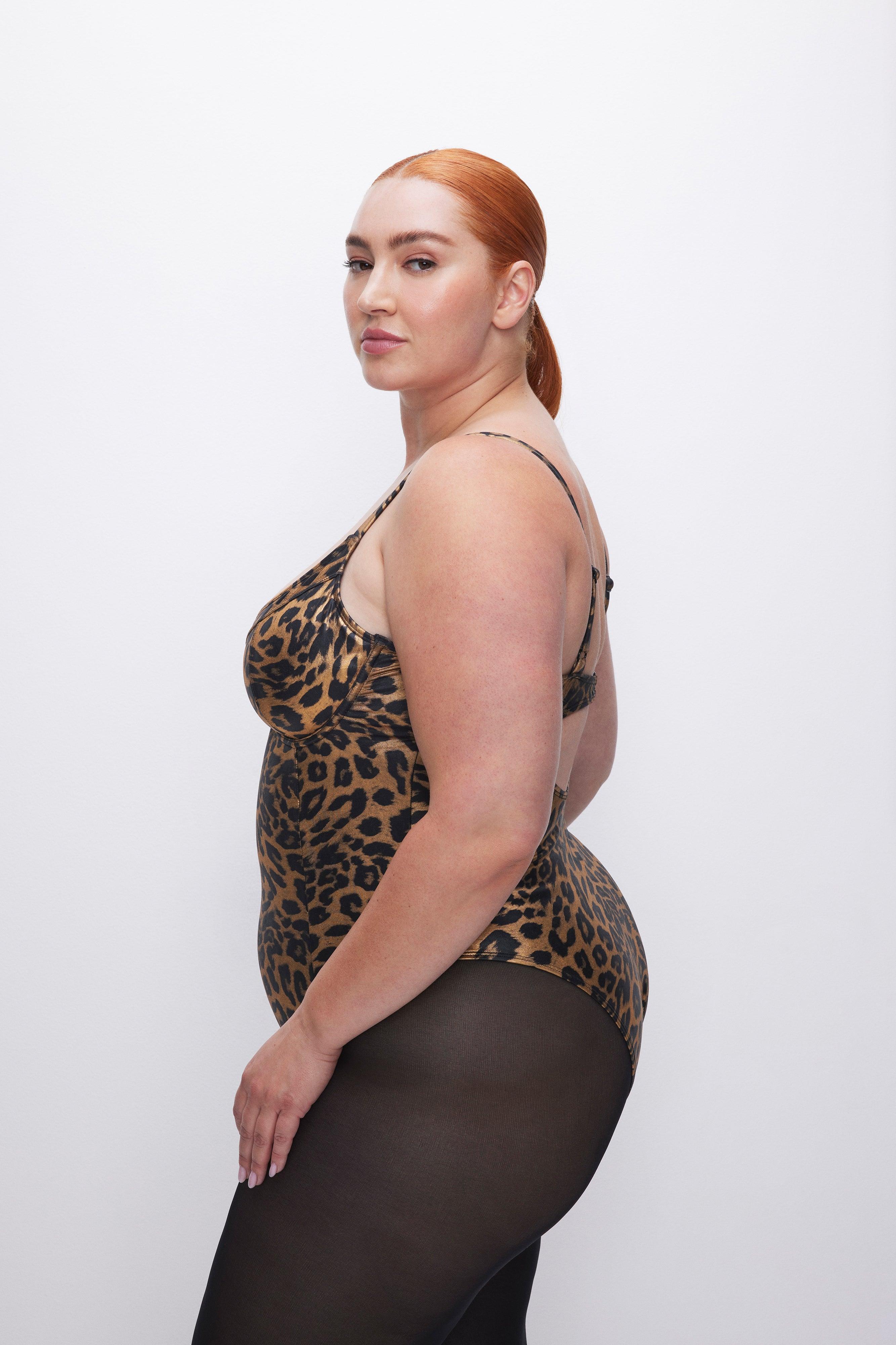 SHOW UP ONE-PIECE SWIMSUIT | GOLD LEOPARD001 Product Image