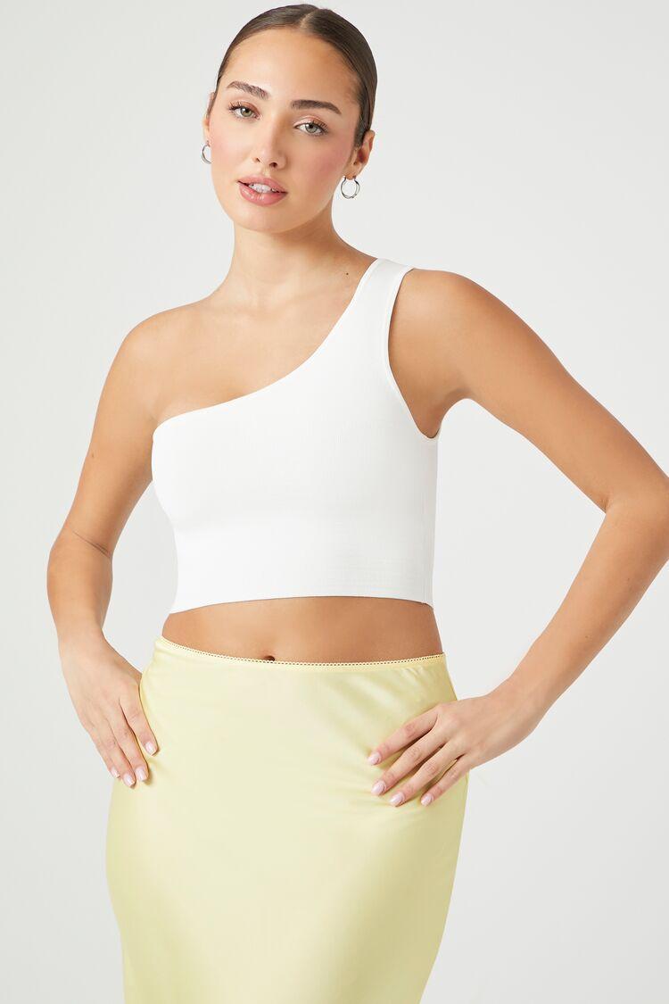 Sweater-Knit One-Shoulder Crop Top | Forever 21 Product Image