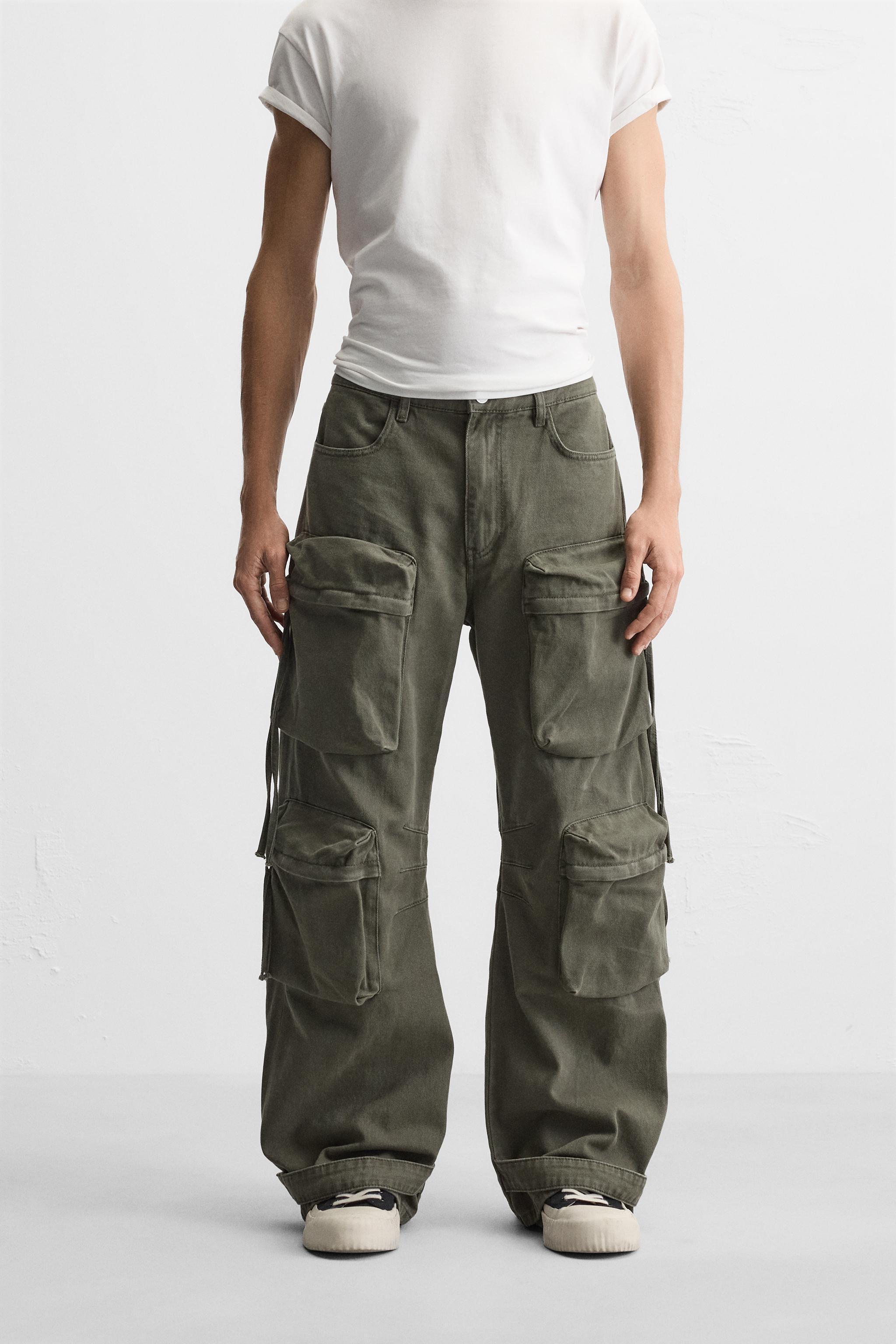 POCKET DENIM CARGO PANTS Product Image