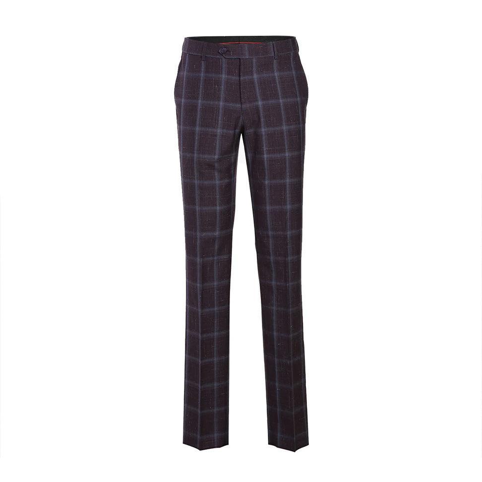 English Laundry 2-Piece Purple Window Pane Check Slim Fit Suit Wool Blend Product Image