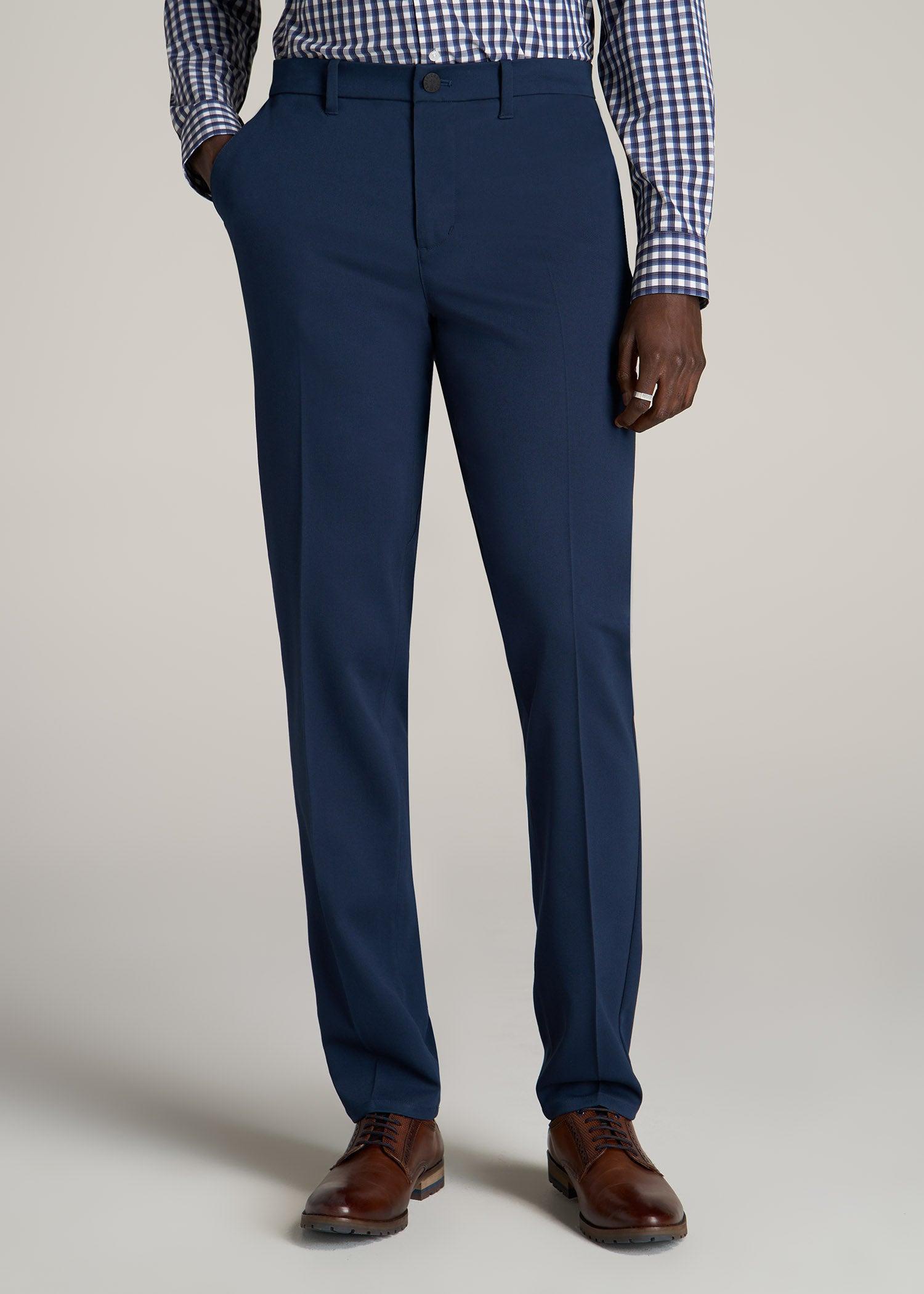 TAPERED-FIT Stretch Dress Pants for Tall Men in Marine Navy Product Image