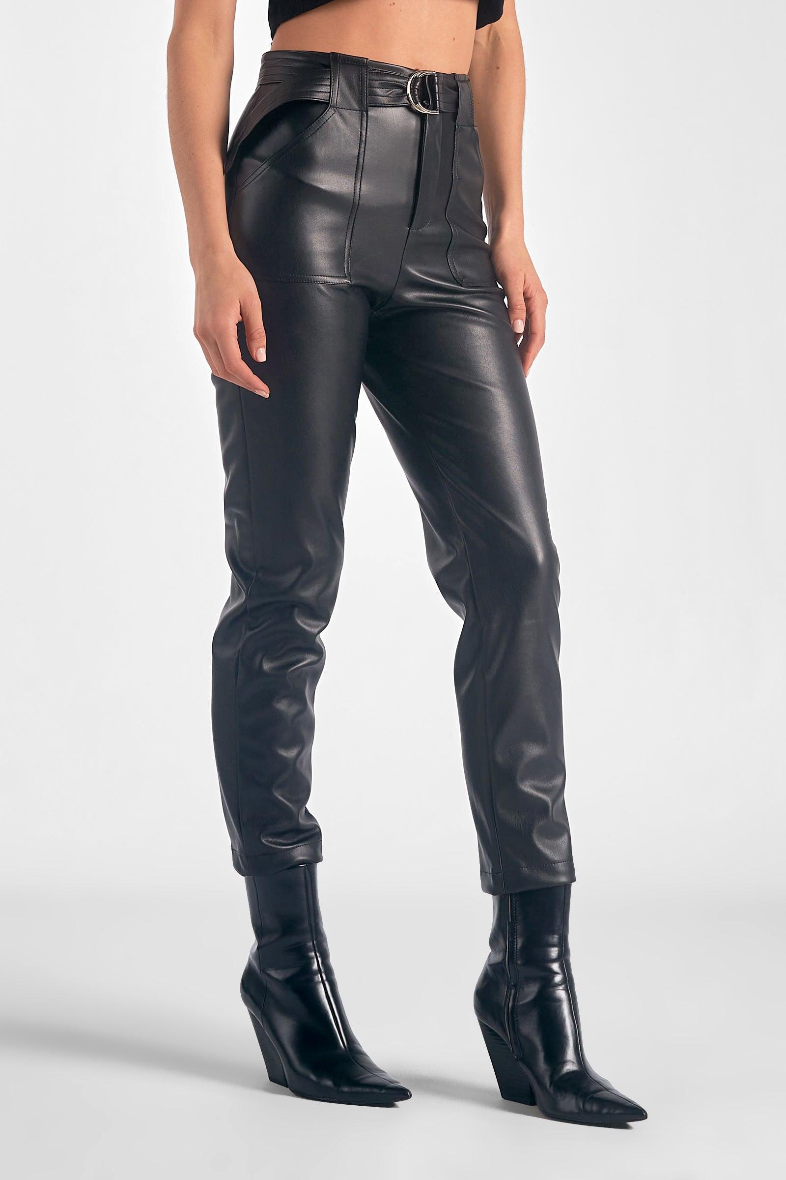 Working It Faux Leather Straight Leg Pants Product Image