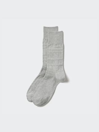 Mens Links Checked Socks with Deodorizing Gray US8-US11 UNIQLO US Product Image