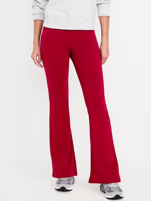 High-Waisted Fleece-Lined Flare Leggings Product Image