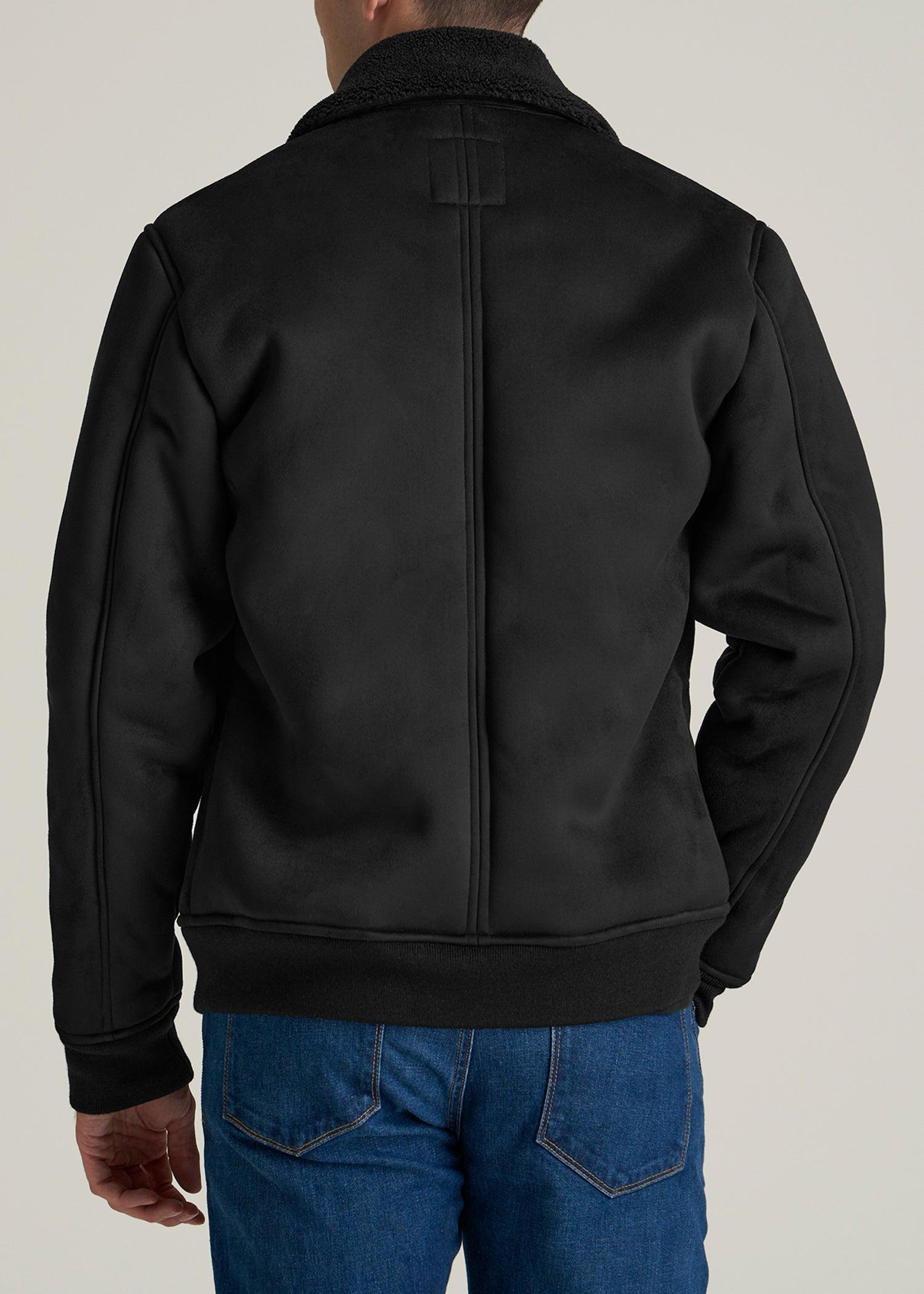 Sherpa Bomber Jacket for Tall Men in Black Male Product Image