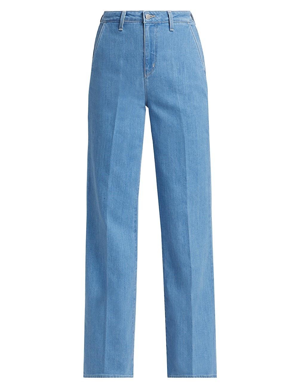 Womens Weston Denim High-Rise Wide-Leg Trousers Product Image