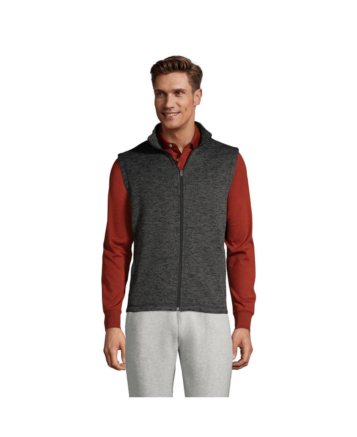 Mens Lands End Sweater Fleece Vest Med Grey Product Image