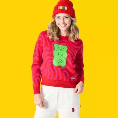 JCPenney x HARIBO Womens Juniors Crew Neck Long Sleeve Pullover Sweater Product Image