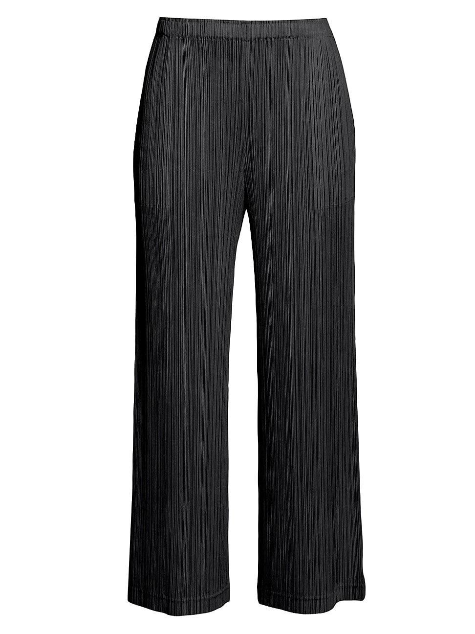 Womens Thicker Bottoms 1 Pleated Straight-Leg Pants Product Image