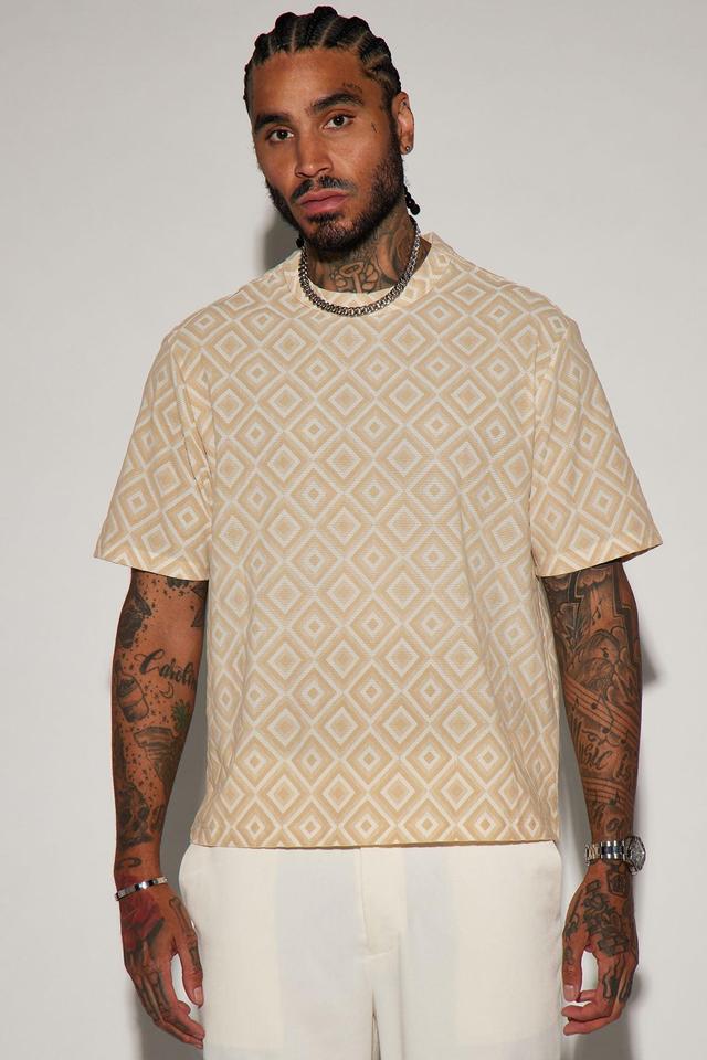 Infinite Lives Geometric Short Sleeve Crew Tee - Cream Product Image