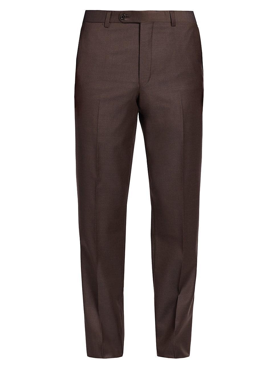 Mens COLLECTION Wool Flat-Front Pants Product Image