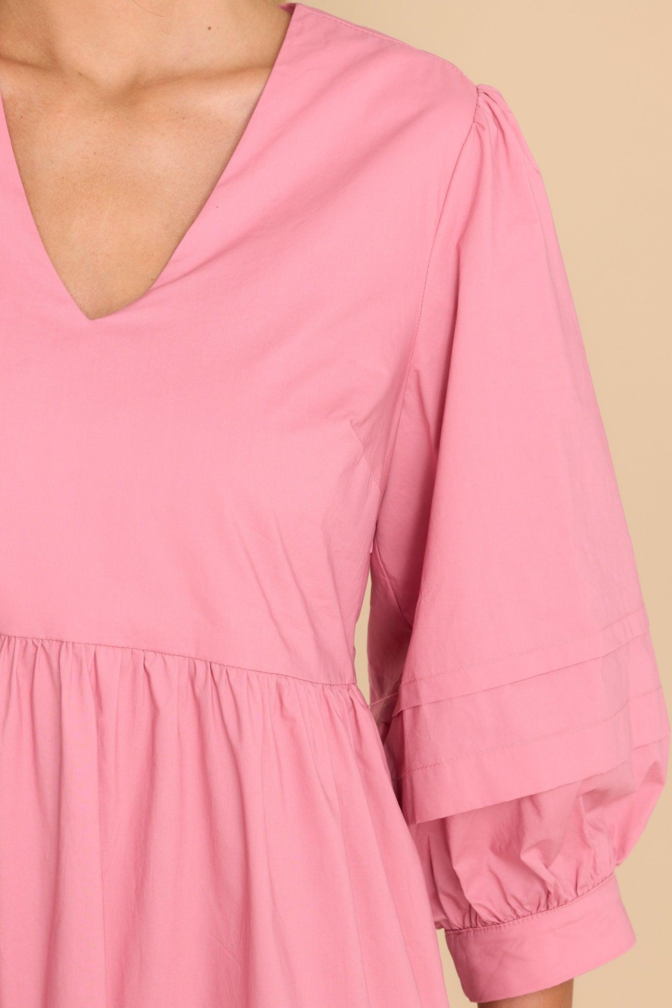 Aura Cozy And Carefree Rose Elegance Midi Dress Pink Product Image