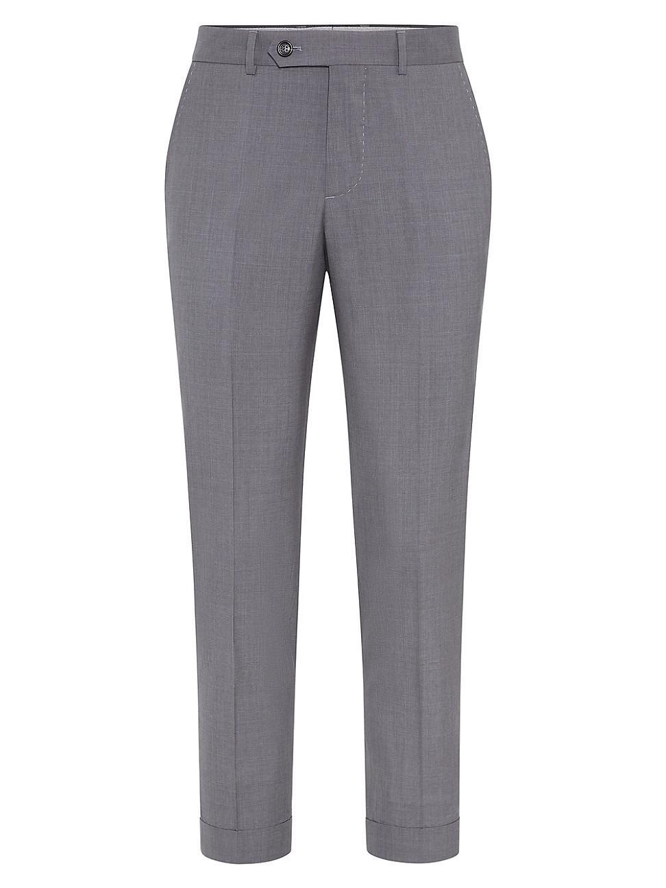 Mens Super 150s Lightweight Virgin Wool and Silk Formal Fit Trousers Product Image