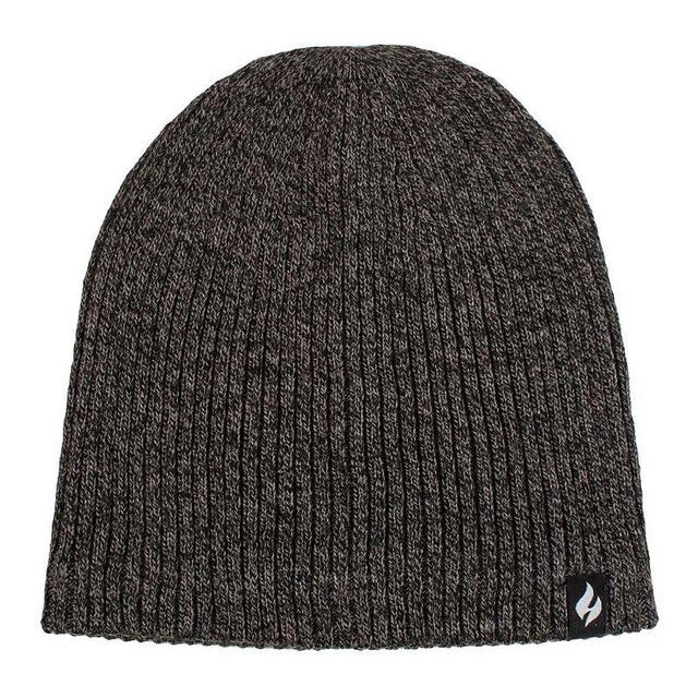 Mens Heat Holders Lite Midweight Ribbed Knit Beanie, Grey Product Image