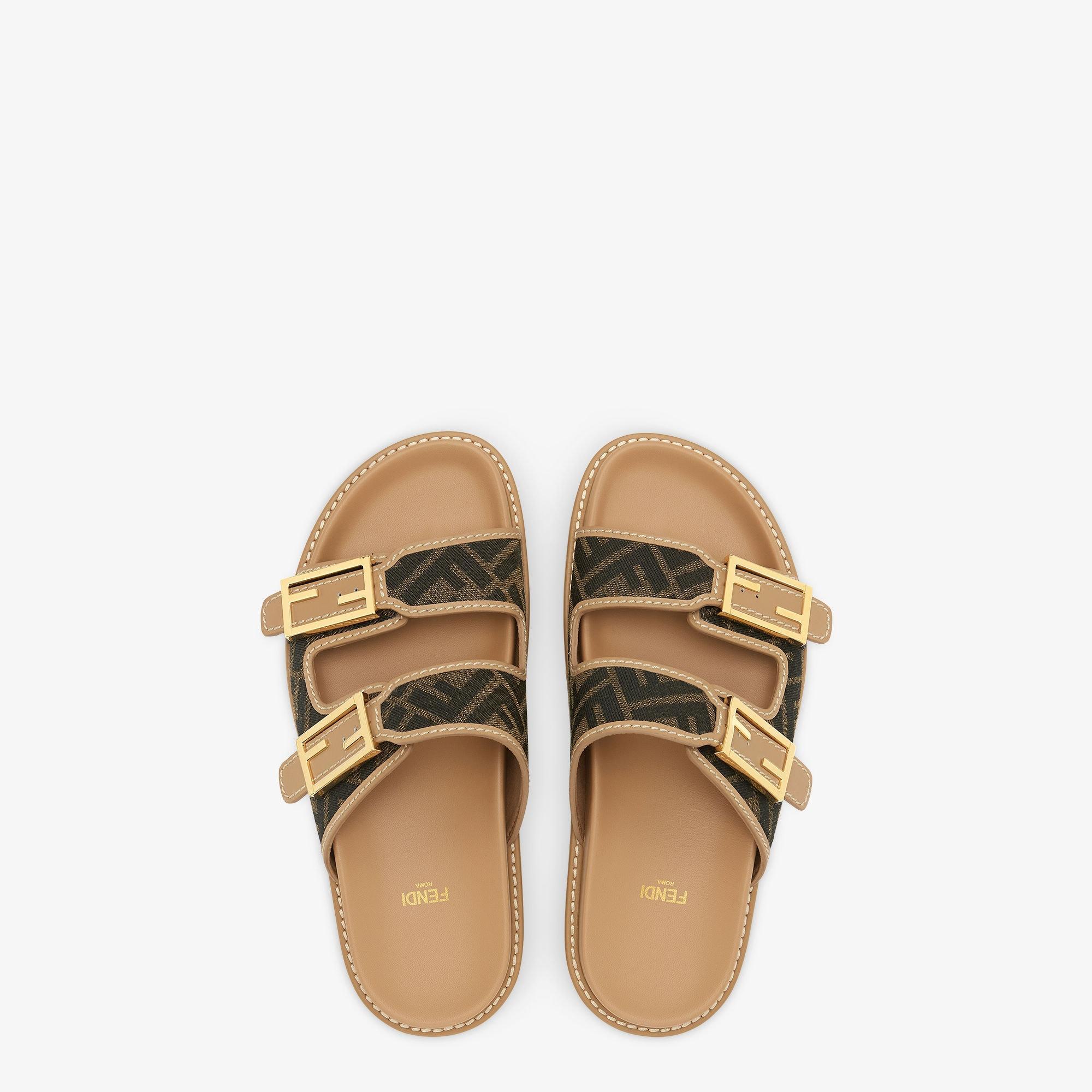 Fendi FeelBrown FF fabric slides Product Image