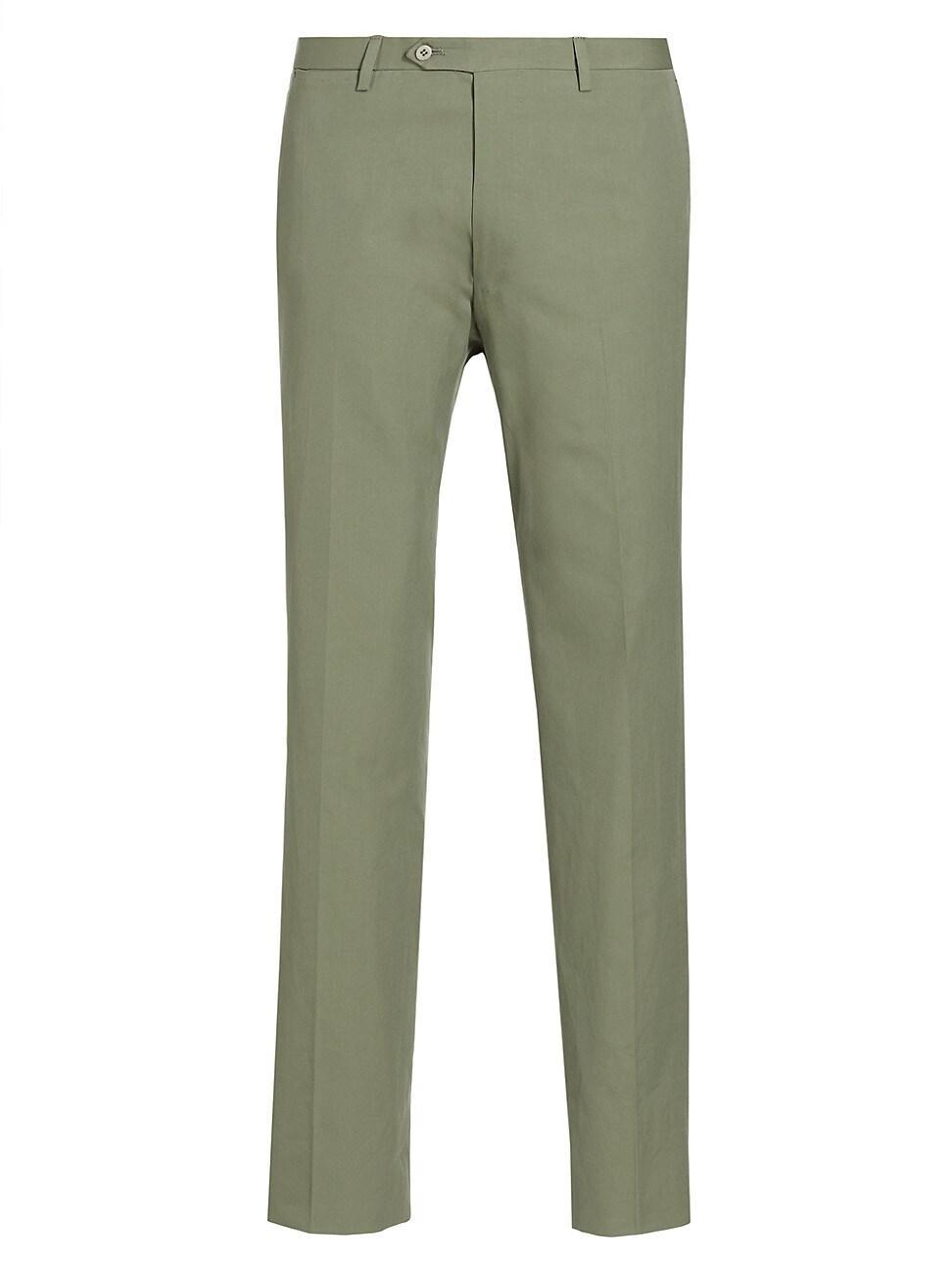 Mens Cotton Crease-Front Trousers Product Image