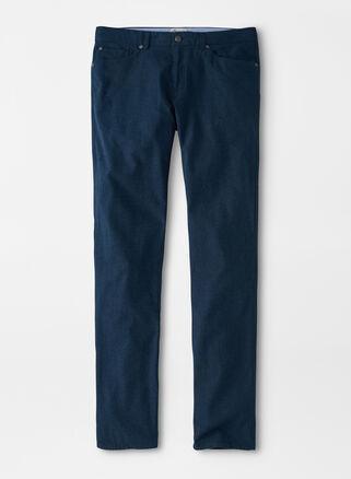 Peter Millar Mens Cotton Flannel Five-Pocket Pant | Color: Atlantic Blue | Size: 34 Product Image