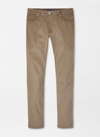 Peter Millar Mens Delvin Twill Five-Pocket Pant | Color: Rye | Size: 38 Product Image