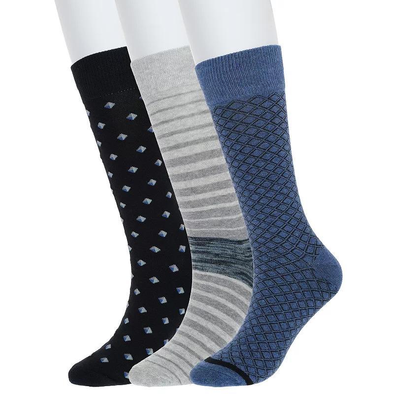 Mens Sonoma Goods For Life 3-pack Patterned Dress Socks Blue Product Image