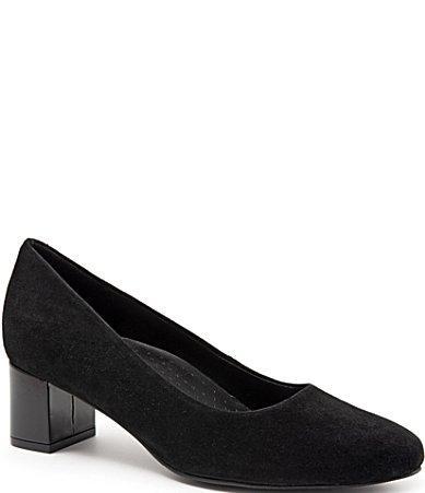 Trotters Kari Suede Block Heel Pumps Product Image