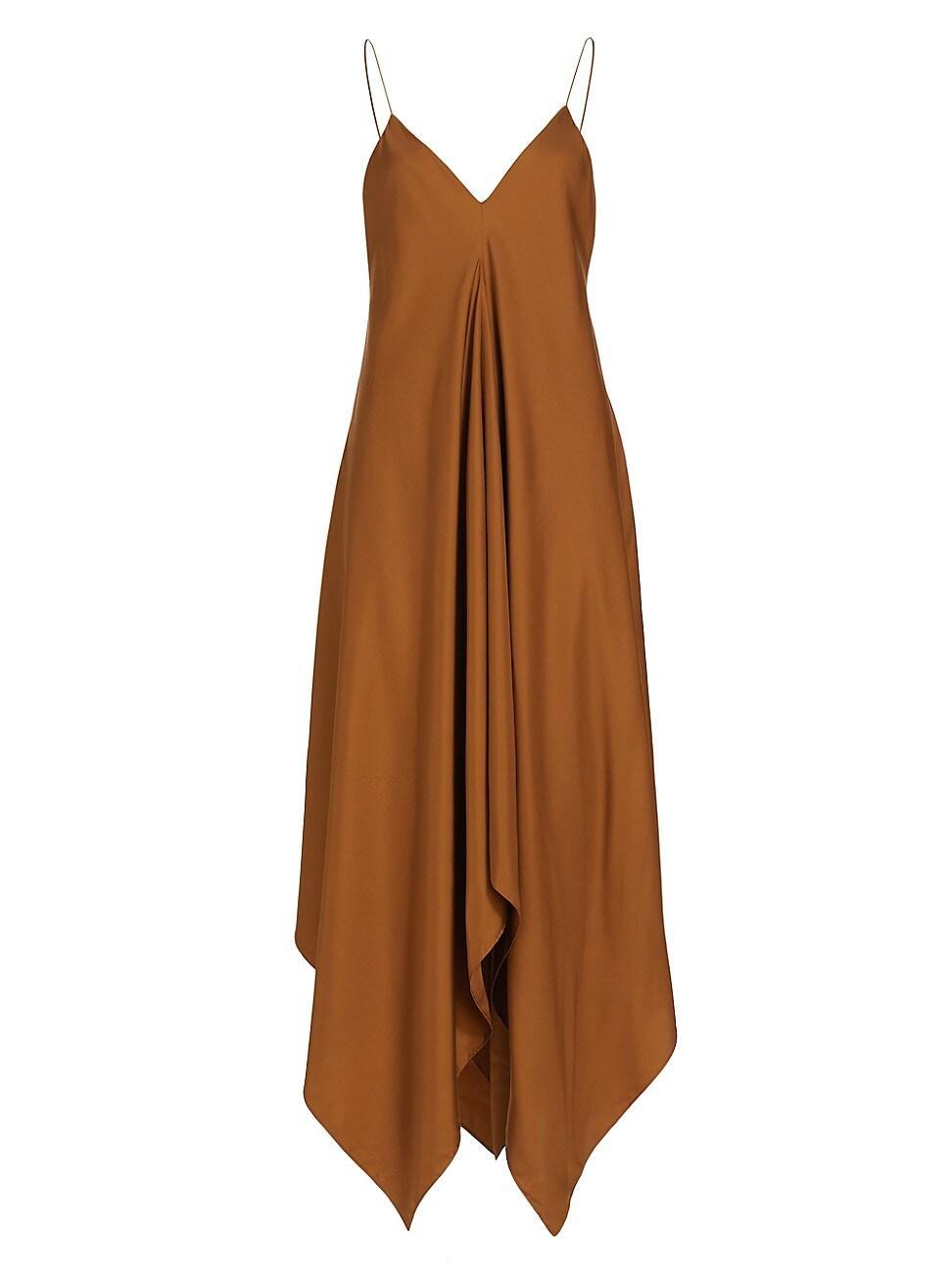 Womens Asymmetric Silk Maxi Dress Product Image