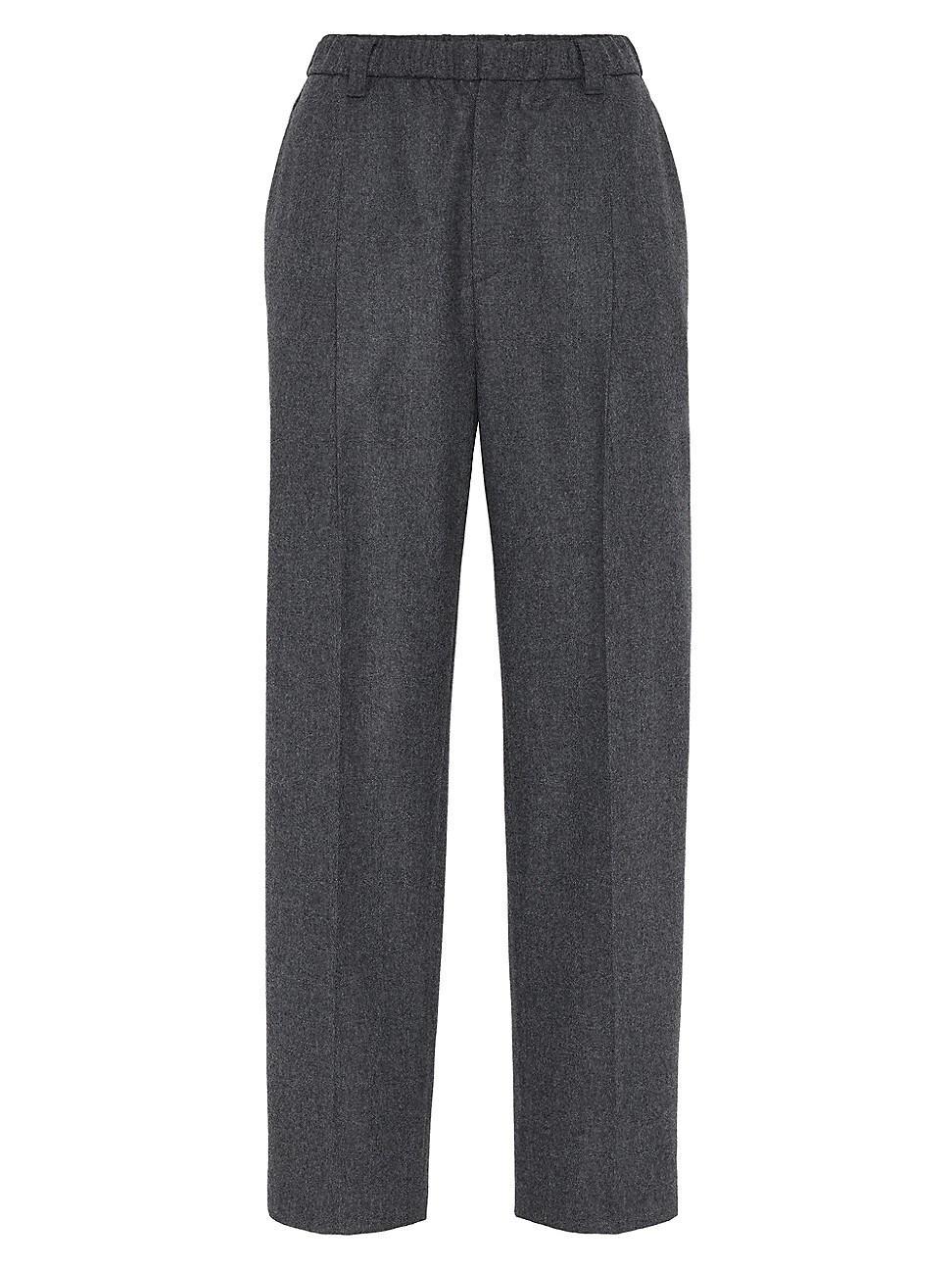 Womens Virgin Wool and Cashmere Flannel Baggy Trousers product image