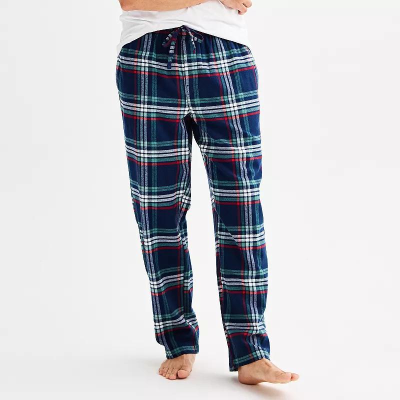 Mens Sonoma Goods For Life Flannel Drawstring Pajama Pants Iron Ore Plaid Product Image