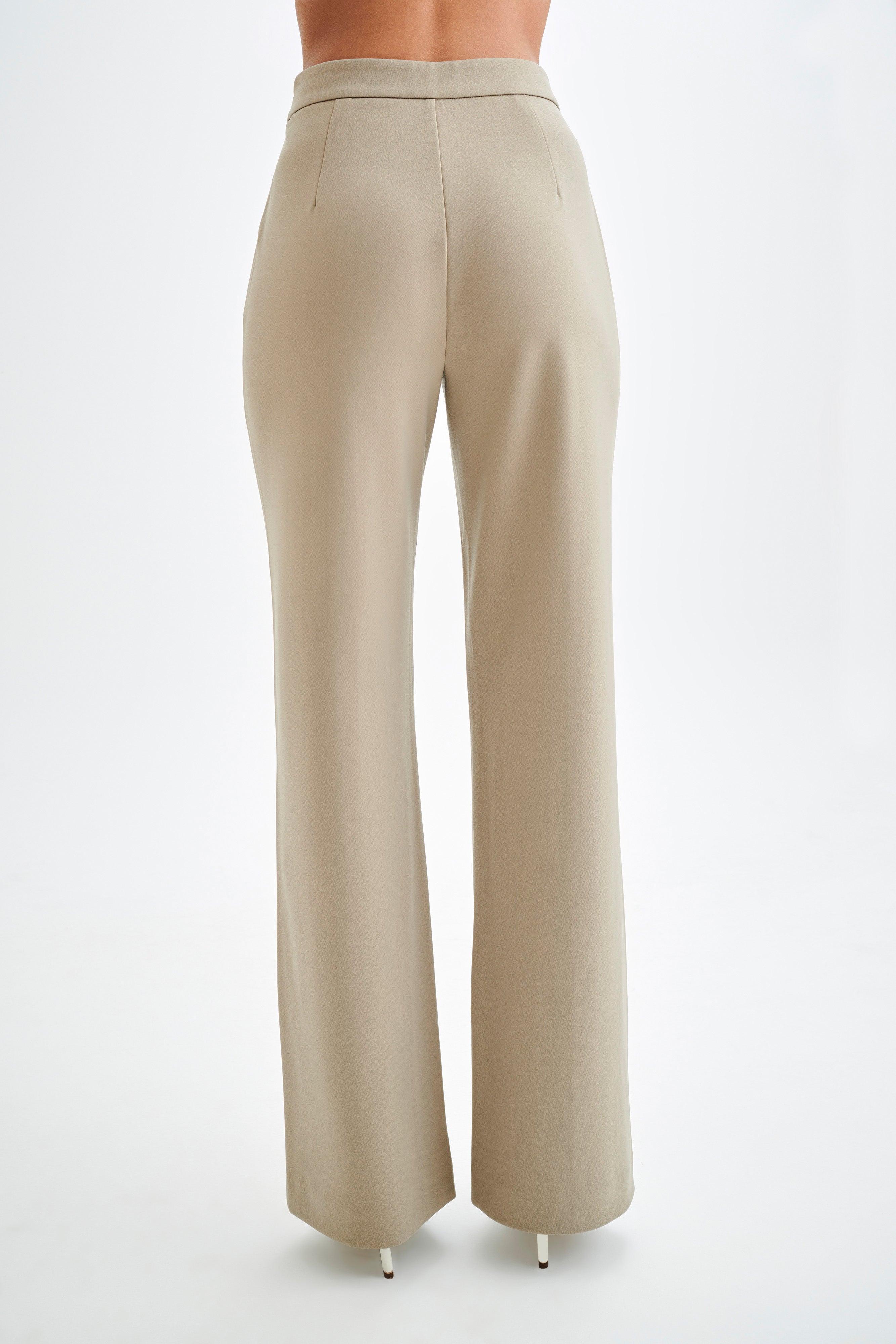 Antonia Pleated Wide Leg Pants - Mushroom Product Image