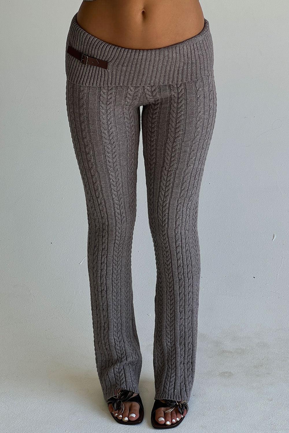 Fleur Cable Cloud Knit Pant - Dark Pearl Product Image