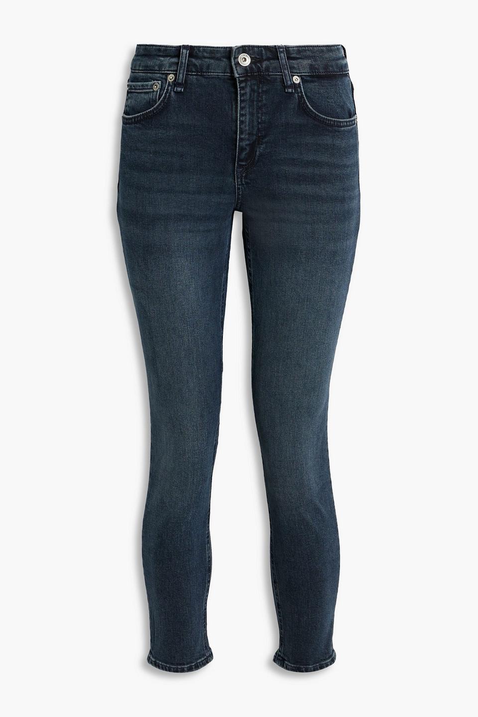 Cate Faded Mid-rise Skinny Jeans In Blue Product Image