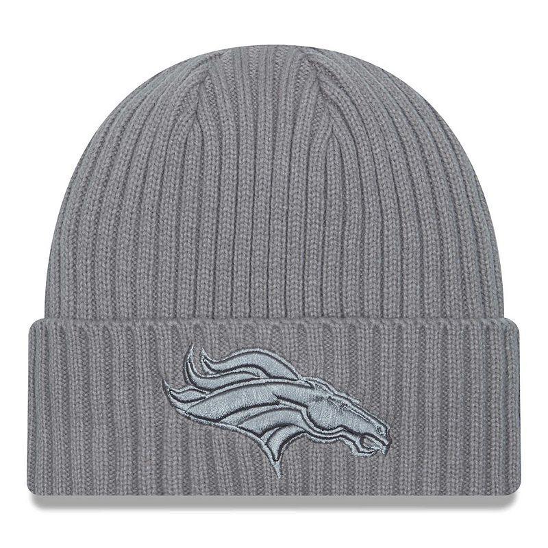 Mens New Era Gray Denver Broncos Color Pack Cuffed Knit Hat, Grey Product Image