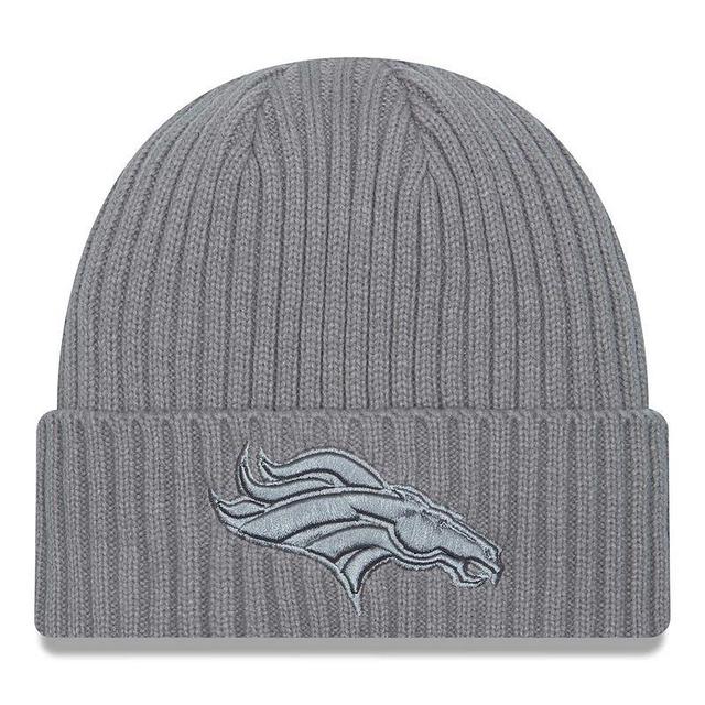 Mens New Era Gray Denver Broncos Color Pack Cuffed Knit Hat Product Image