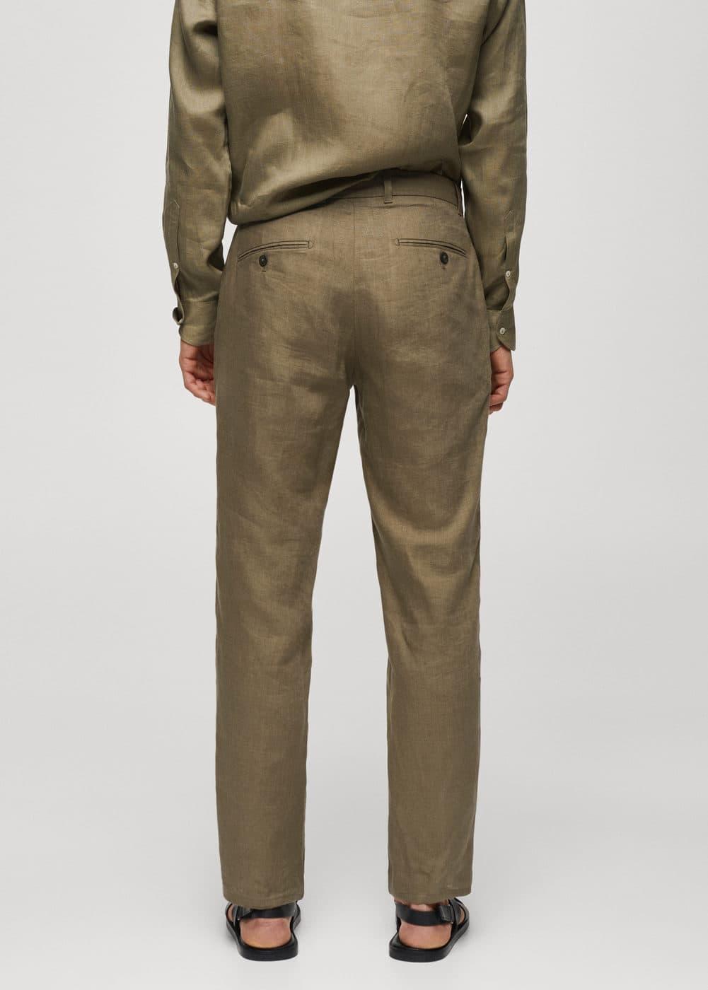 MANGO MAN - Slim-fit 100% linen pants khakiMen Product Image