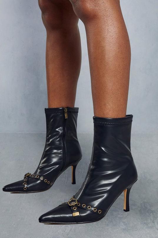 Buckle Detail Heeled Ankle Boots Product Image