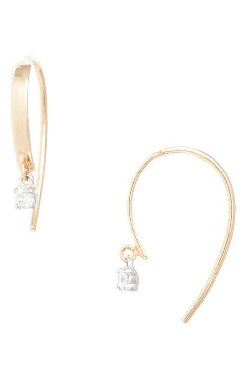 Lana Mini Diamond Drop Hoop Earrings Product Image